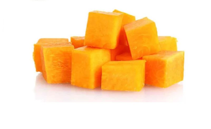 Frozen diced pumpkin